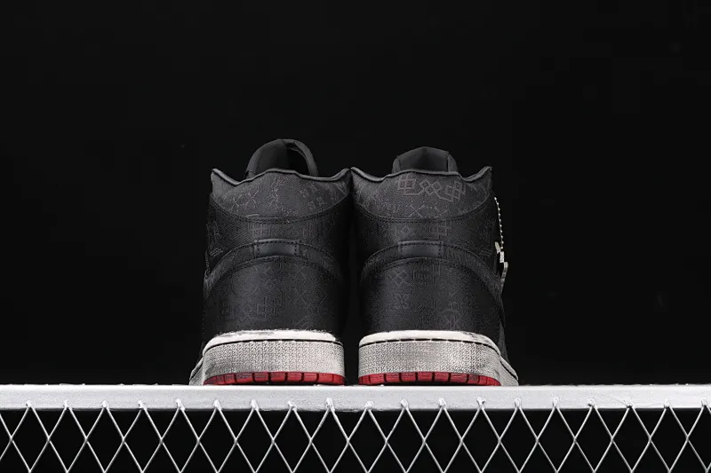 All categories Air Jordan Jordan series basketball shoes Air Jordan 1 Mid CLOT x Air Jordan 1 Mid "Fearless" AJ1 Joe 1 mid-top distressed black silk CU2804-002